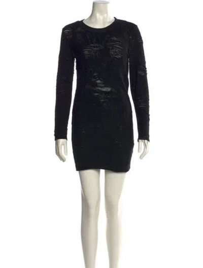 Pre-owned Iro Crew Neck Mini Dress In Black