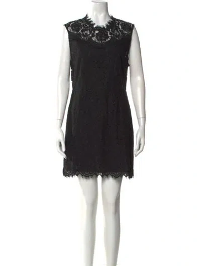Pre-owned Iro Crew Neck Mini Dress In Black