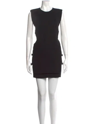 Pre-owned Iro Crew Neck Mini Dress In Black