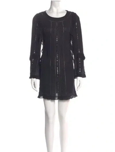 Pre-owned Iro Crew Neck Mini Dress In Black