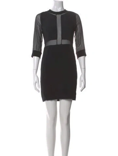 Pre-owned Iro Crew Neck Mini Dress In Black