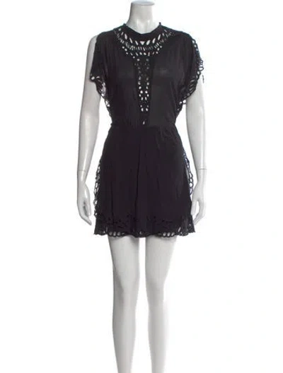 Pre-owned Iro Crew Neck Mini Dress In Black