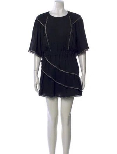 Pre-owned Iro Crew Neck Mini Dress In Black