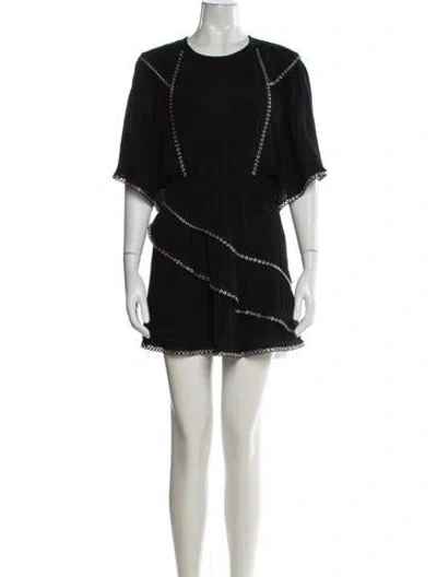Pre-owned Iro Crew Neck Mini Dress In Black