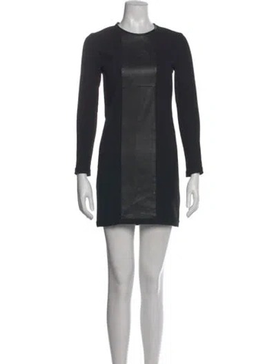 Pre-owned Iro Crew Neck Mini Dress In Black
