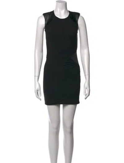 Pre-owned Iro Crew Neck Mini Dress In Black