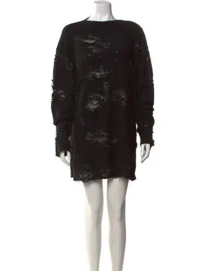 Pre-owned Iro Crew Neck Mini Dress In Black
