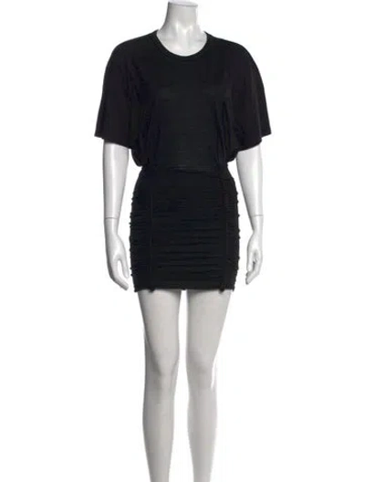 Pre-owned Iro Crew Neck Mini Dress In Black