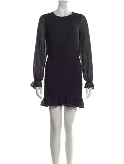 Pre-owned Iro Crew Neck Mini Dress In Black