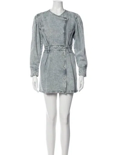 Pre-owned Iro Crew Neck Mini Dress In Blue