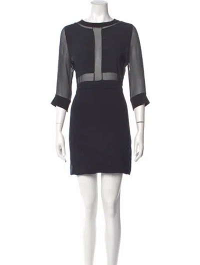 Pre-owned Iro Crew Neck Mini Dress In Blue