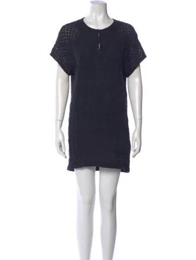 Pre-owned Iro Crew Neck Mini Dress In Blue