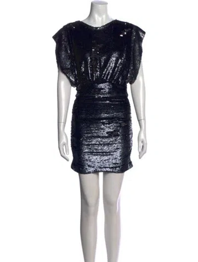 Pre-owned Iro Crew Neck Mini Dress In Blue