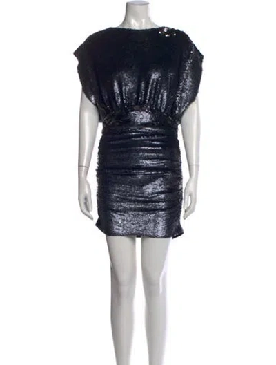 Pre-owned Iro Crew Neck Mini Dress In Blue