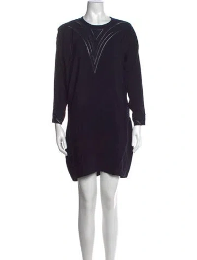Pre-owned Iro Crew Neck Mini Dress In Blue