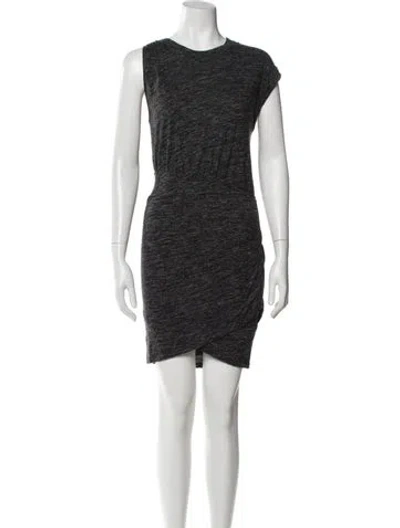 Pre-owned Iro Crew Neck Mini Dress In Gray
