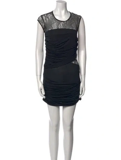 Pre-owned Iro Crew Neck Mini Dress In Gray