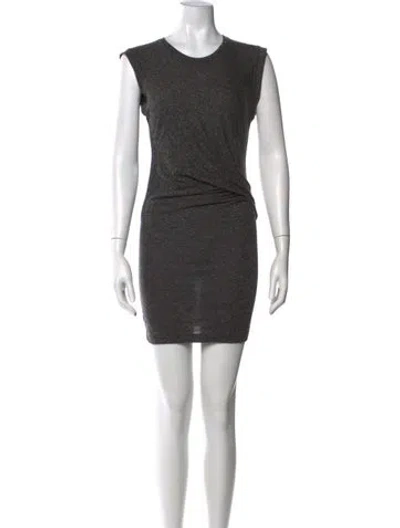Pre-owned Iro Crew Neck Mini Dress In Gray