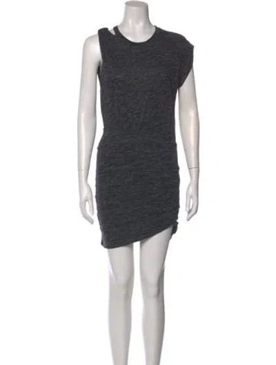 Pre-owned Iro Crew Neck Mini Dress In Gray
