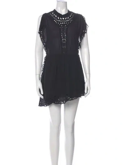 Pre-owned Iro Crew Neck Mini Dress In Gray