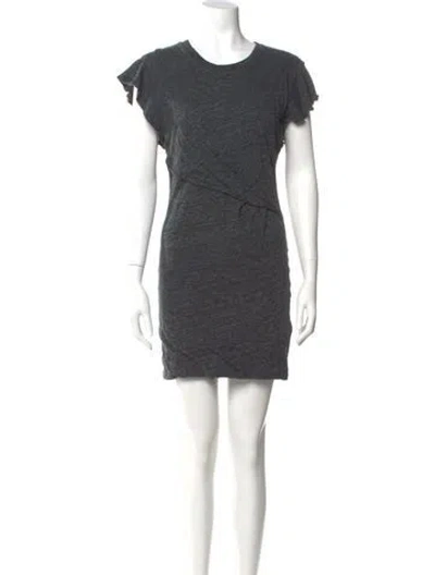 Pre-owned Iro Crew Neck Mini Dress In Gray