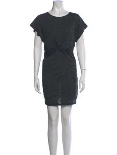 Pre-owned Iro Crew Neck Mini Dress In Gray