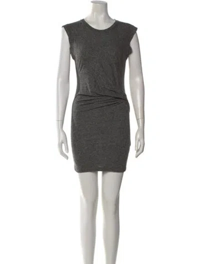Pre-owned Iro Crew Neck Mini Dress In Gray