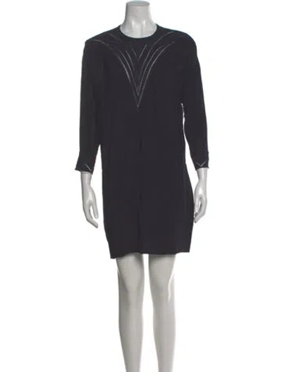 Pre-owned Iro Crew Neck Mini Dress In Gray