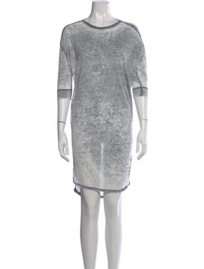 Pre-owned Iro Crew Neck Mini Dress In Gray