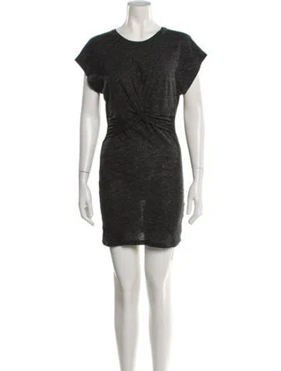 Pre-owned Iro Crew Neck Mini Dress In Gray