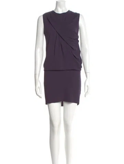 Pre-owned Iro Crew Neck Mini Dress In Purple