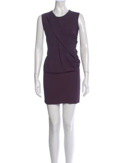 Pre-owned Iro Crew Neck Mini Dress In Purple