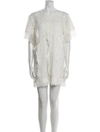 Pre-owned Iro Crew Neck Mini Dress In White