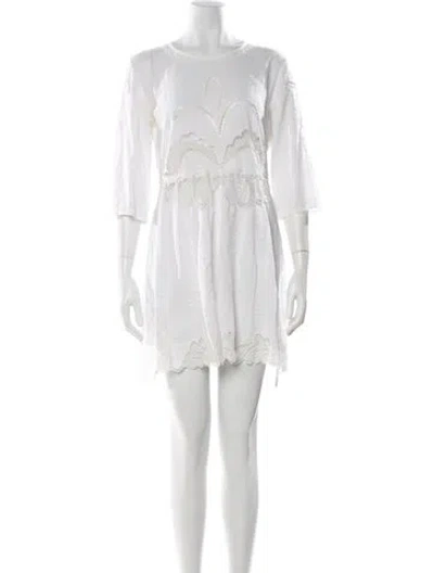 Pre-owned Iro Crew Neck Mini Dress In White