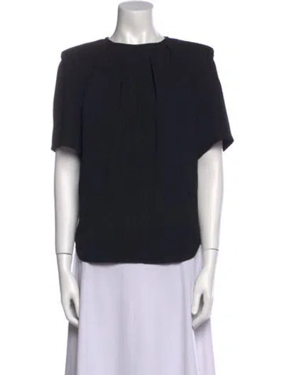 Pre-owned Iro Crew Neck Short Sleeve Blouse In Black