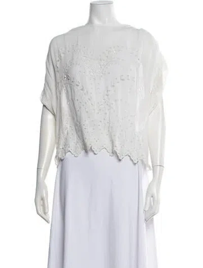 Pre-owned Iro Crew Neck Short Sleeve Blouse In Neutrals
