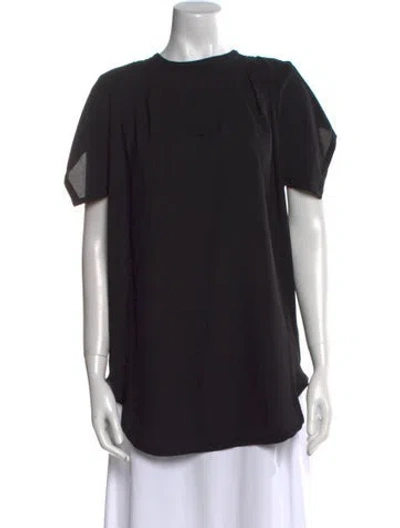 Pre-owned Iro Crew Neck Short Sleeve Blouse W/ Tags In Black