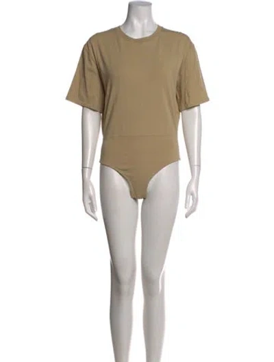 Pre-owned Iro Crew Neck Short Sleeve Bodysuit In Neutrals