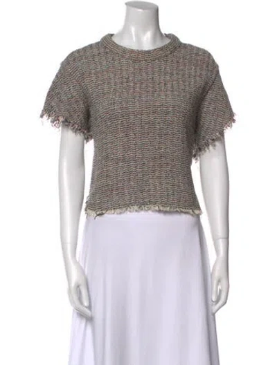 Pre-owned Iro Crew Neck Short Sleeve Crop Top In Neutral