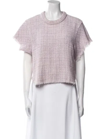 Pre-owned Iro Crew Neck Short Sleeve Crop Top In Purple