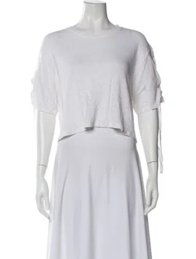 Pre-owned Iro Crew Neck Short Sleeve Crop Top In White