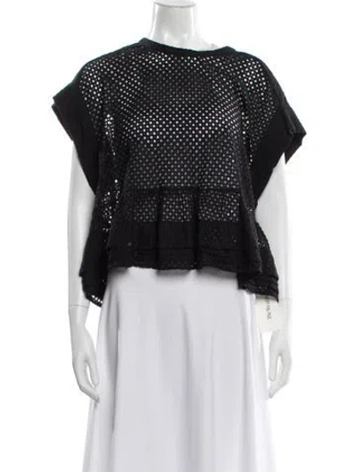 Pre-owned Iro Crew Neck Short Sleeve Top In Black