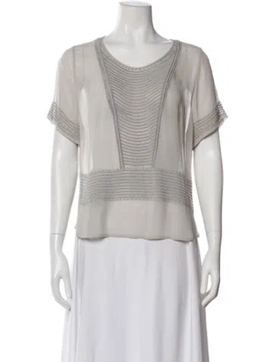 Pre-owned Iro Crew Neck Short Sleeve Top In Gray