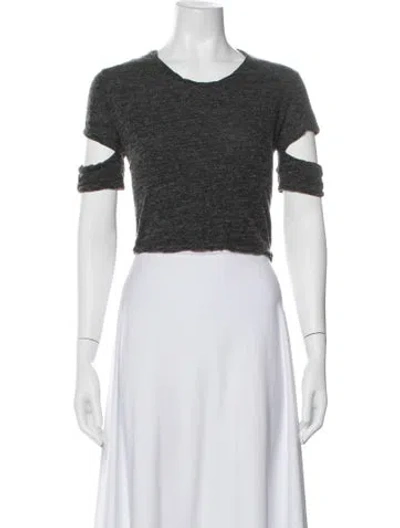 Pre-owned Iro Crew Neck Short Sleeve Top In Gray