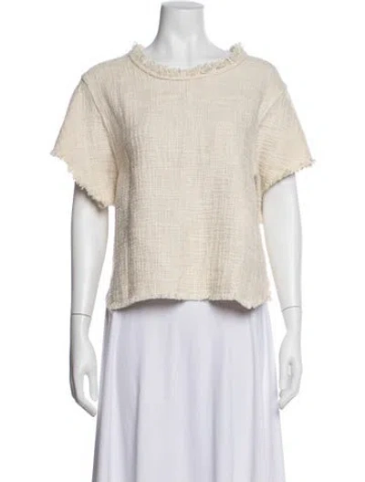 Pre-owned Iro Crew Neck Short Sleeve Top In Neutrals
