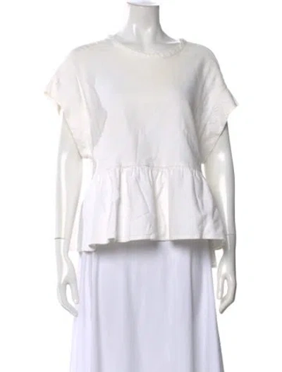 Pre-owned Iro Crew Neck Short Sleeve Top In White