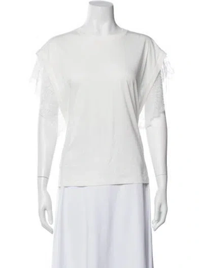 Pre-owned Iro Crew Neck Short Sleeve Top In White