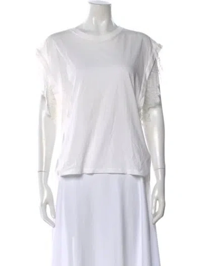 Pre-owned Iro Crew Neck Short Sleeve Top In White