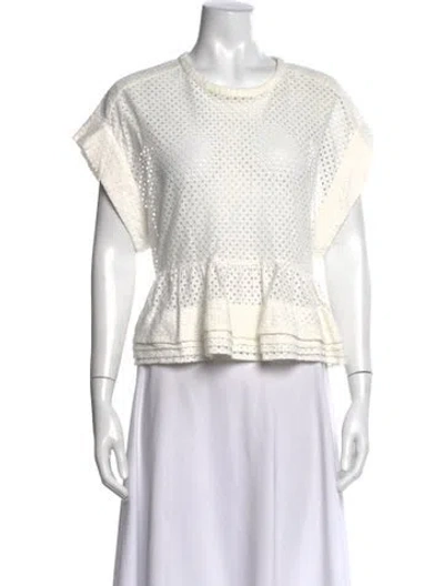 Pre-owned Iro Crew Neck Short Sleeve Top In White