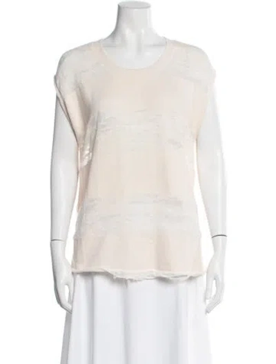 Pre-owned Iro Crew Neck Short Sleeve Top In White